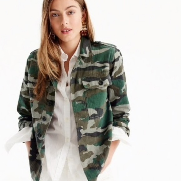 Jcrew Camo Shirt Jacket Nwt 